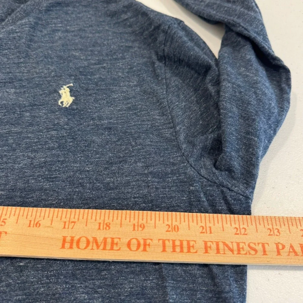 Polo Ralph Lauren Mens Classic Fit V-Neck Long Sleeve T-Shirt Navy Blue Medium